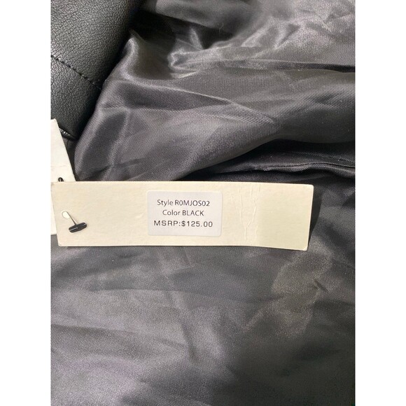 Kenneth Cole Black Faux Leather Trench Coat – Belted Longline Moto Chic M - Picture 11 of 12